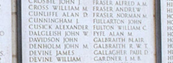 WW2 Roll of Honour at the University of Glasgow