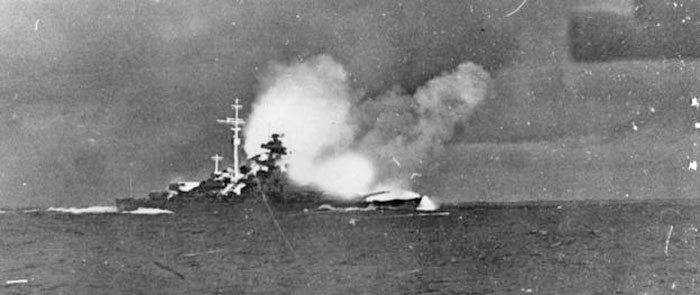 HMS Hood exploding