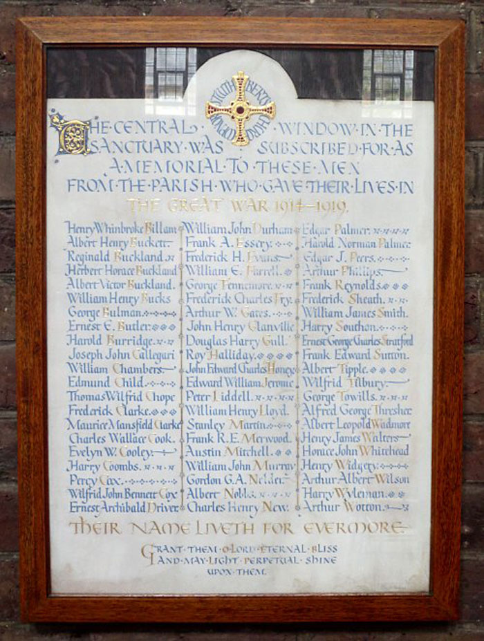 t Cuthberts Church WW1 Memorial, Copnor